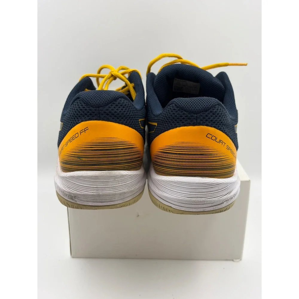 Asics Court Speed FF Mens 12 Tennis Shoes Navy Blue Yellow 1041A092